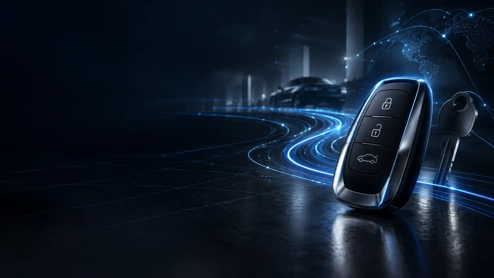 Automotive key connected by digital workflow lines